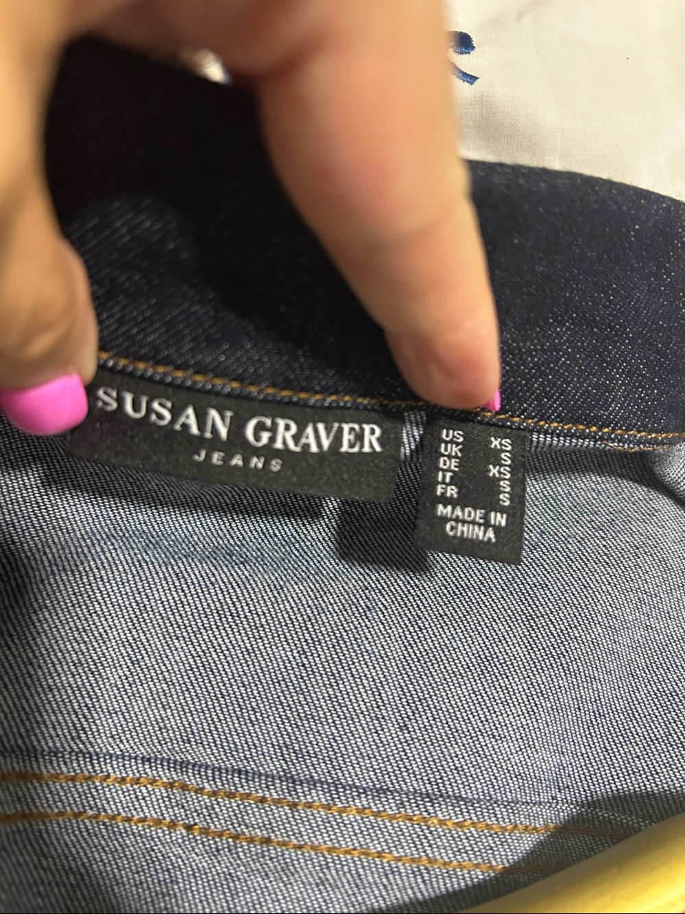 NWOT Susan Graver Stretch Denim Jacket with Unfinished Hem - Picture 4 of 11
